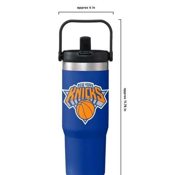 FOCO New York Knicks NBA 30 Oz Solid Tumbler With Straw Cupholder Friendly NWT - Picture 4 of 6